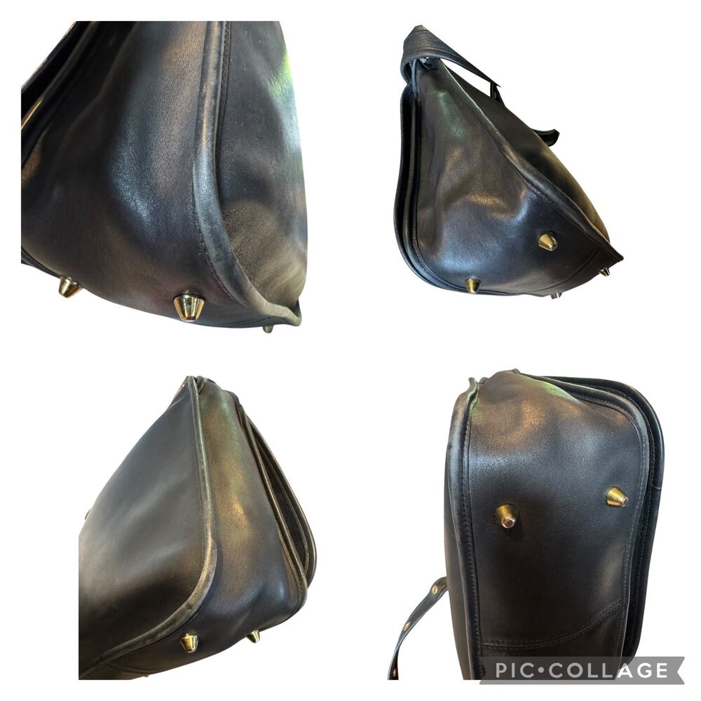 Vintage Y2K Coach Stewardess black leather crossbody bag 9525 adjustable strap - Picture 12 of 16